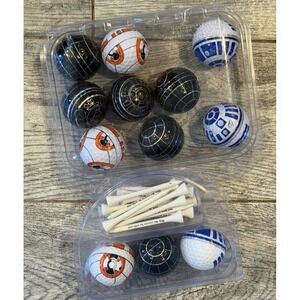 12 pack Star Wars Golf Balls & Tees R2D2 Death Star Gift Idea USA‎ BB-8 Pack New